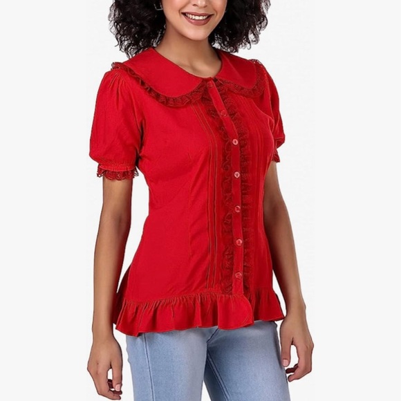 NEW IN! Beautiful red blouse - Picture 3 of 5